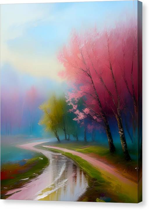 The Path Home, Canvas Print, Oil On Canvas, Impressionistic Landscape, Landscape Art, Countryside Artwork, Serene Art, Wall Décor, Wall Art