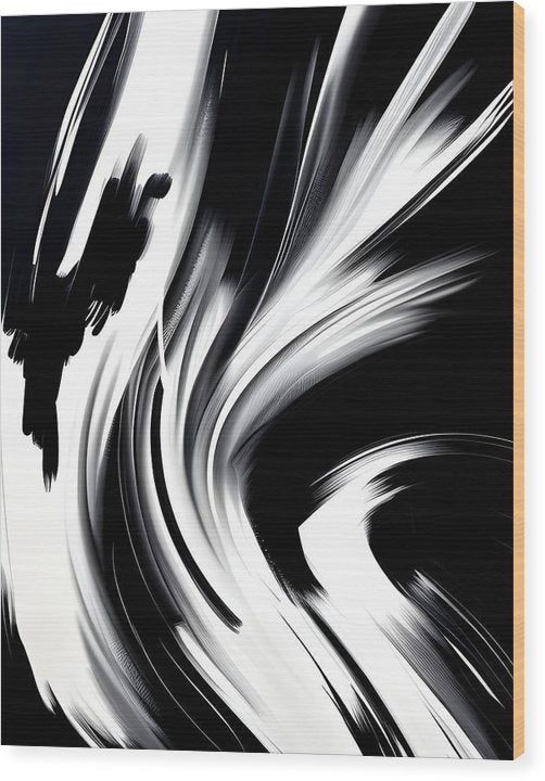 The White Flame, Wood Print, Oil on Canvas, Abstract Painting, Black and White Art, Wall Décor, Wall Art, Artwork, Art Piece, Abstract Art