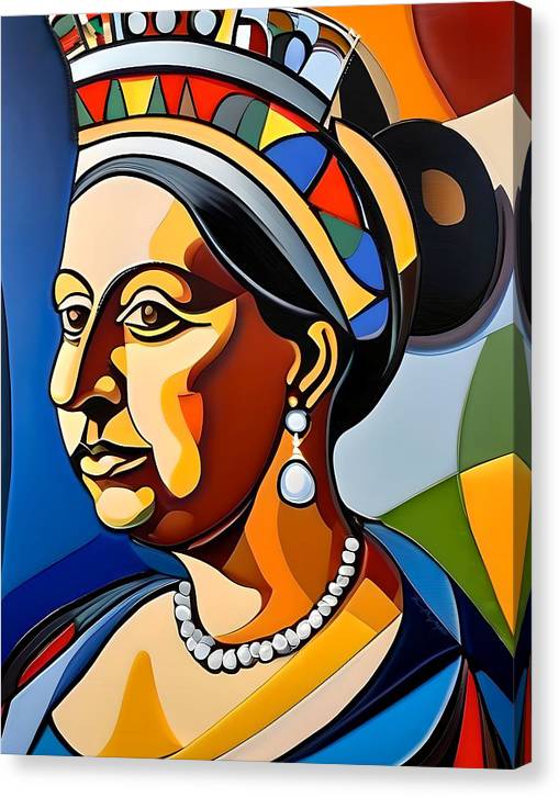 Victoria, Canvas Print, Abstract Portrait, Oil On Canvas, Queen Victoria Portrait, Portrait of Queen Victoria, Queen Victoria Art, Wall Décor, Wall Art