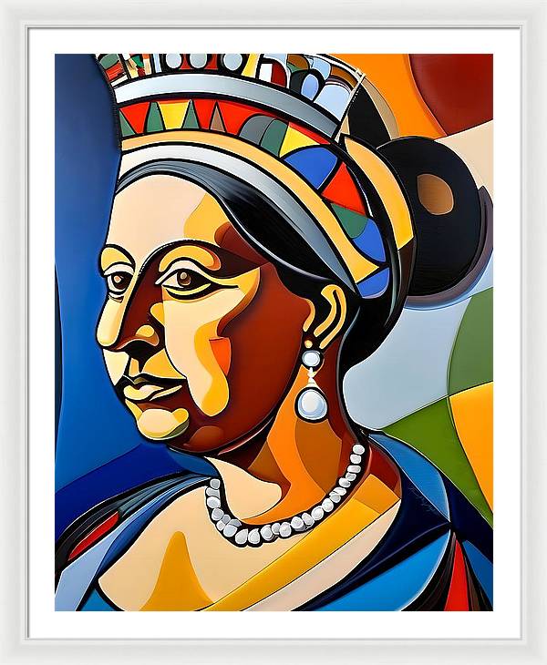 Victoria, Framed Print, Abstract Portrait, Oil On Canvas, Queen Victoria Portrait, Portrait of Queen Victoria, Queen Victoria Art, Wall Décor, Wall Art