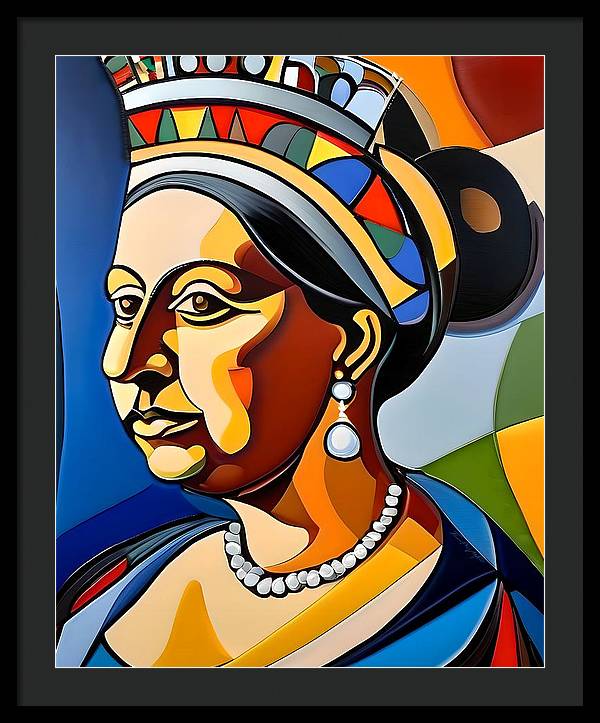 Victoria, Framed Print, Abstract Portrait, Oil On Canvas, Queen Victoria Portrait, Portrait of Queen Victoria, Queen Victoria Art, Wall Décor, Wall Art