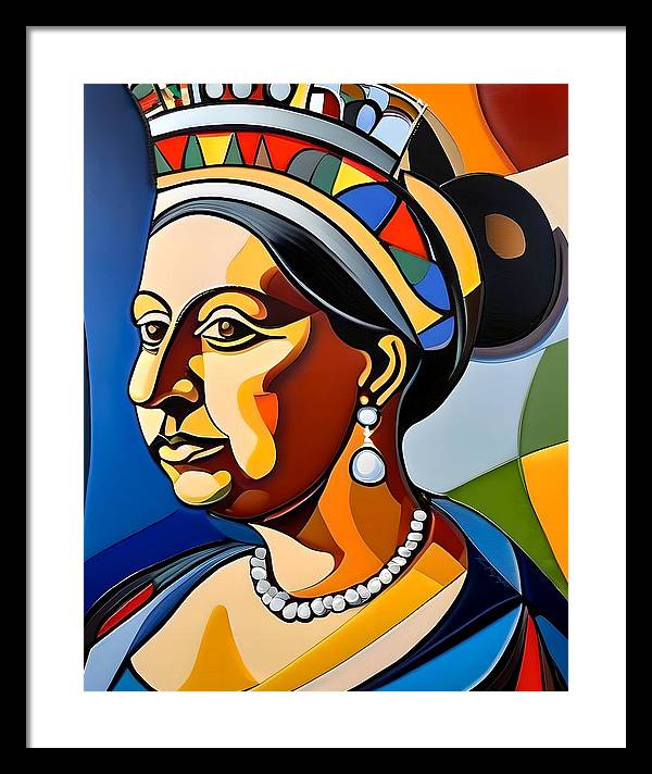 Victoria, Framed Print, Abstract Portrait, Oil On Canvas, Queen Victoria Portrait, Portrait of Queen Victoria, Queen Victoria Art, Wall Décor, Wall Art