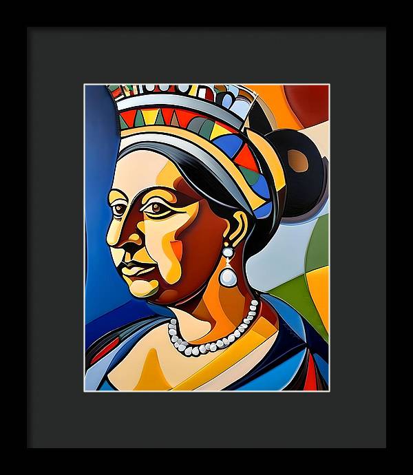 Victoria, Framed Print, Abstract Portrait, Oil On Canvas, Queen Victoria Portrait, Portrait of Queen Victoria, Queen Victoria Art, Wall Décor, Wall Art