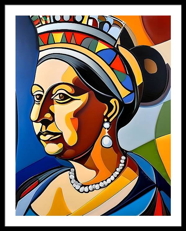 Victoria, Framed Print, Abstract Portrait, Oil On Canvas, Queen Victoria Portrait, Portrait of Queen Victoria, Queen Victoria Art, Wall Décor, Wall Art