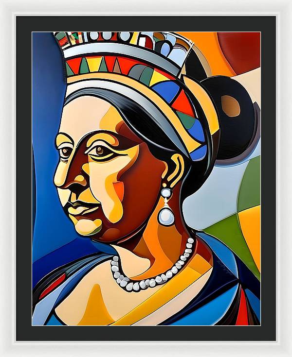 Victoria, Framed Print, Abstract Portrait, Oil On Canvas, Queen Victoria Portrait, Portrait of Queen Victoria, Queen Victoria Art, Wall Décor, Wall Art