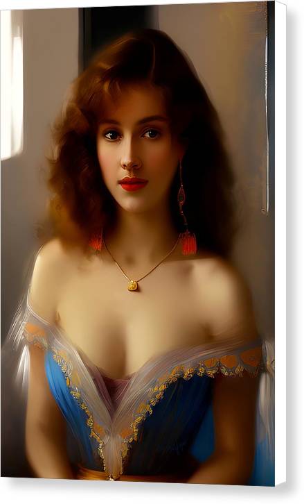 Waiting for Destiny, Canvas Print, Oil on Canvas Portrait, Portrait of Young Woman, Impressionistic Portrait, Wall Décor, Wall Art, Artwork, Art Piece