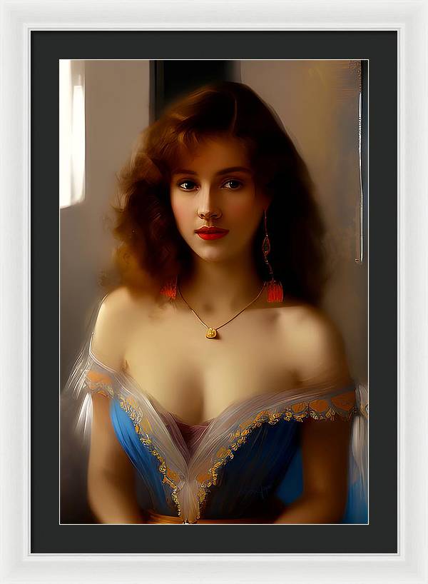 Waiting for Destiny, Framed Print, Oil on Canvas Portrait, Portrait of Young Woman, Impressionistic Portrait, Wall Décor, Wall Art, Artwork, Art Piece