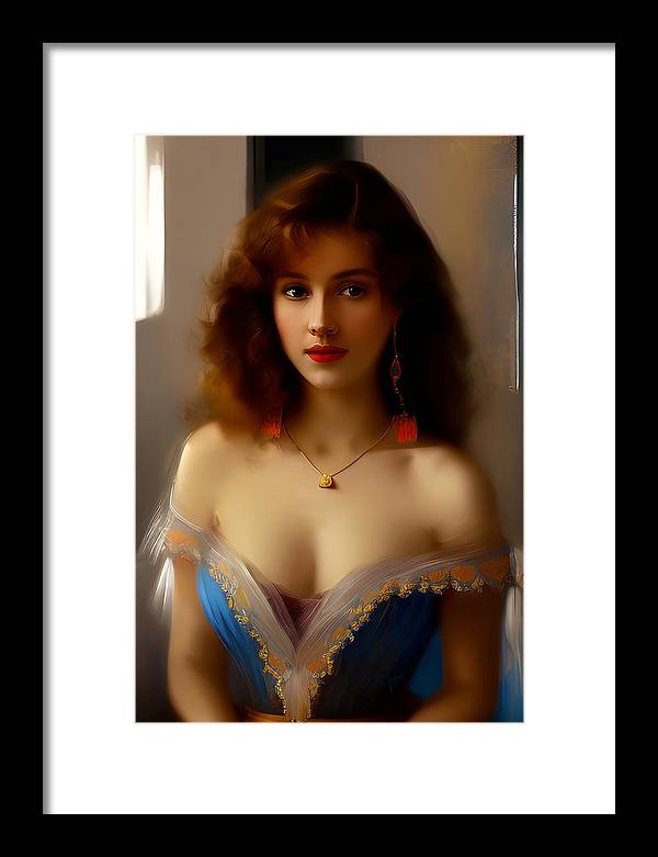 Waiting for Destiny, Framed Print, Oil on Canvas Portrait, Portrait of Young Woman, Impressionistic Portrait, Wall Décor, Wall Art, Artwork, Art Piece