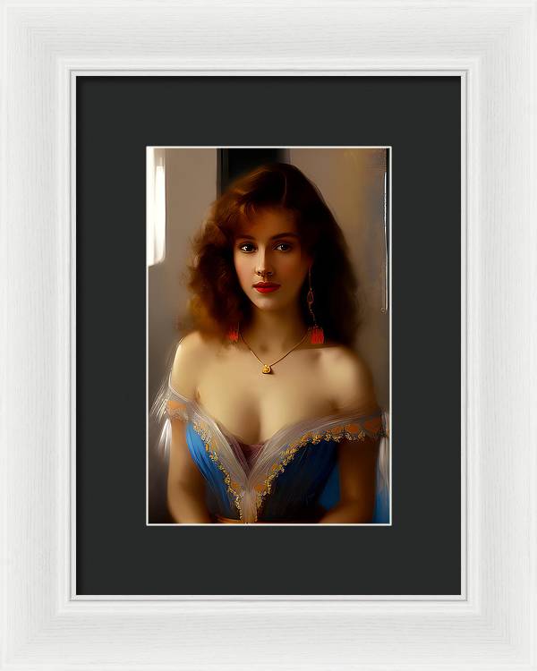 Waiting for Destiny, Framed Print, Oil on Canvas Portrait, Portrait of Young Woman, Impressionistic Portrait, Wall Décor, Wall Art, Artwork, Art Piece