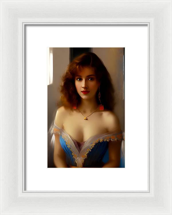 Waiting for Destiny, Framed Print, Oil on Canvas Portrait, Portrait of Young Woman, Impressionistic Portrait, Wall Décor, Wall Art, Artwork, Art Piece