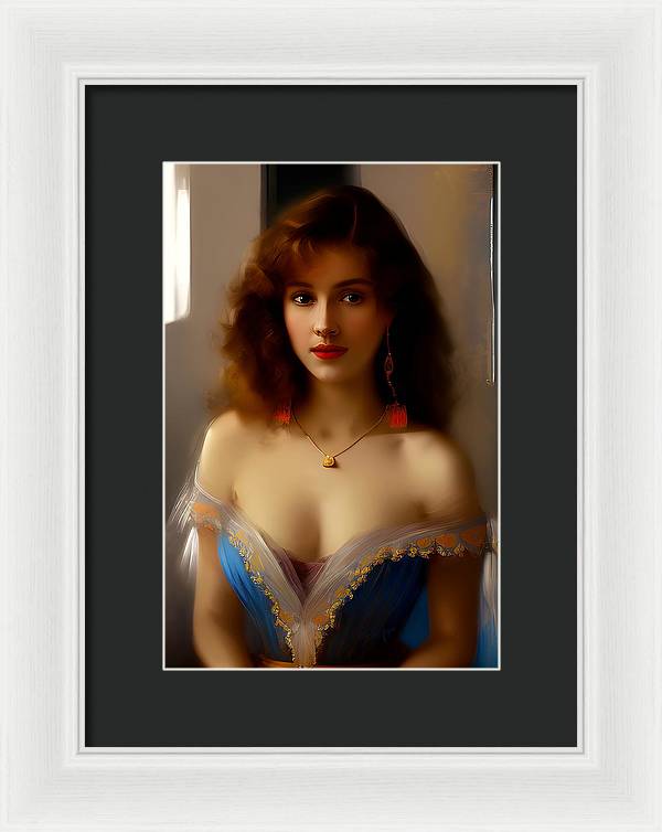 Waiting for Destiny, Framed Print, Oil on Canvas Portrait, Portrait of Young Woman, Impressionistic Portrait, Wall Décor, Wall Art, Artwork, Art Piece