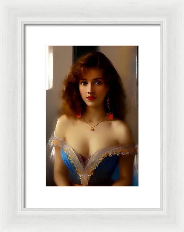 Waiting for Destiny, Framed Print, Oil on Canvas Portrait, Portrait of Young Woman, Impressionistic Portrait, Wall Décor, Wall Art, Artwork, Art Piece