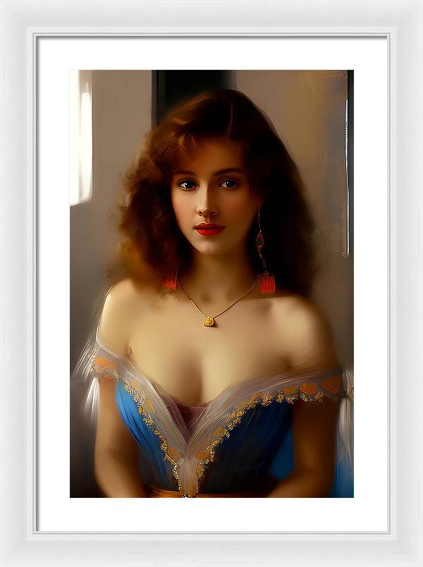 Waiting for Destiny, Framed Print, Oil on Canvas Portrait, Portrait of Young Woman, Impressionistic Portrait, Wall Décor, Wall Art, Artwork, Art Piece