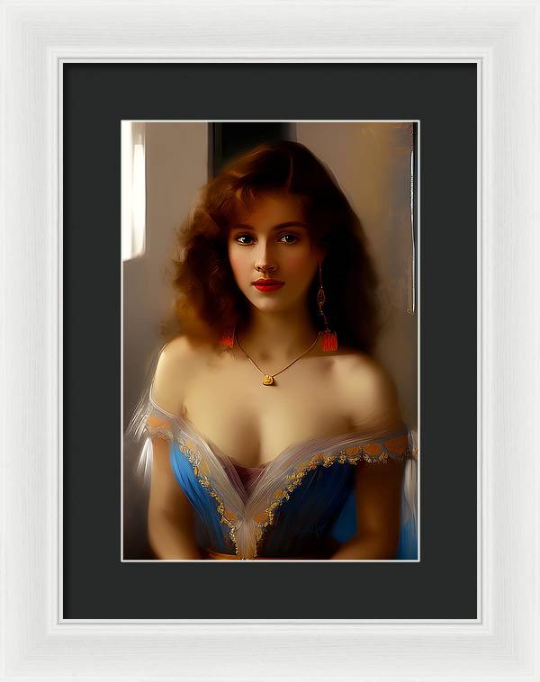 Waiting for Destiny, Framed Print, Oil on Canvas Portrait, Portrait of Young Woman, Impressionistic Portrait, Wall Décor, Wall Art, Artwork, Art Piece