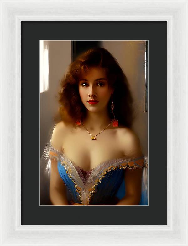 Waiting for Destiny, Framed Print, Oil on Canvas Portrait, Portrait of Young Woman, Impressionistic Portrait, Wall Décor, Wall Art, Artwork, Art Piece