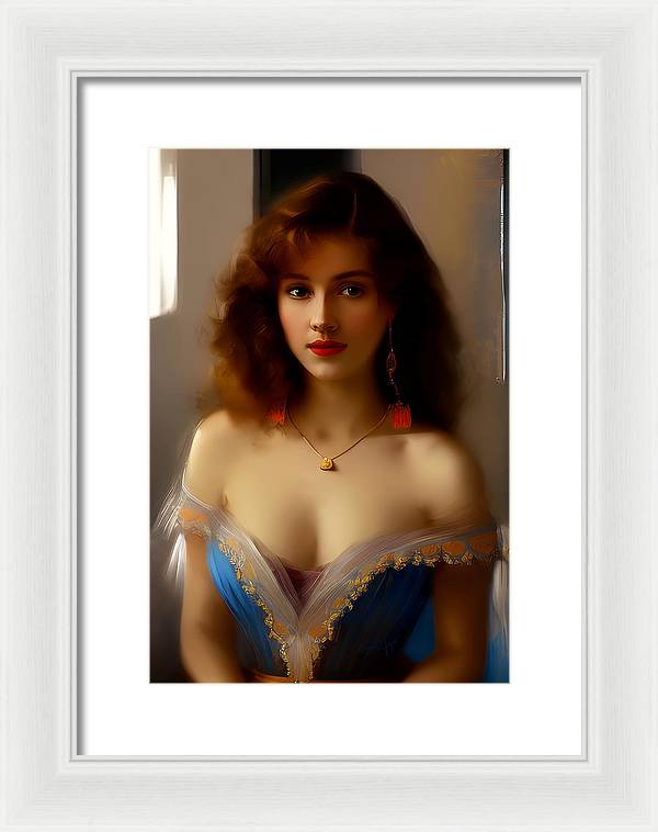 Waiting for Destiny, Framed Print, Oil on Canvas Portrait, Portrait of Young Woman, Impressionistic Portrait, Wall Décor, Wall Art, Artwork, Art Piece