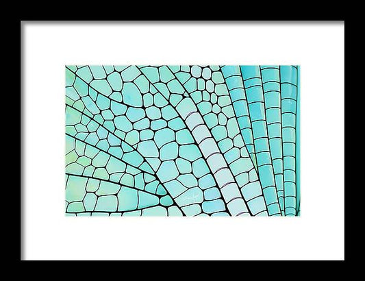 Wings, Framed Print, Wall Décor, Wall Art, Watercolor, Artwork, Art Piece, Patterns, Dragonfly Wing Patterns, Teal Patterns, Turquoise Patterns, Aqua Patterns