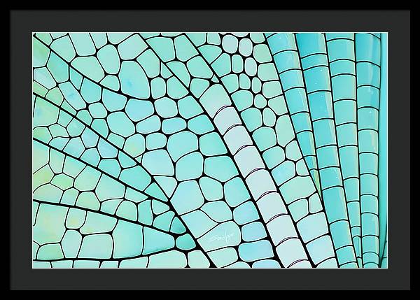 Wings, Framed Print, Wall Décor, Wall Art, Watercolor, Artwork, Art Piece, Patterns, Dragonfly Wing Patterns, Teal Patterns, Turquoise Patterns, Aqua Patterns