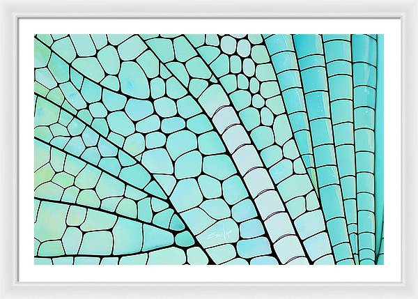 Wings, Framed Print, Wall Décor, Wall Art, Watercolor, Artwork, Art Piece, Patterns, Dragonfly Wing Patterns, Teal Patterns, Turquoise Patterns, Aqua Patterns