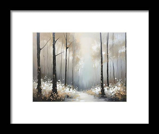 Winter Forest, Framed Print, Oil On Canvas, Abstract Impressionism, Abstract Art, Impressionism Artwork, Nature Art, Wall Décor, Wall Art